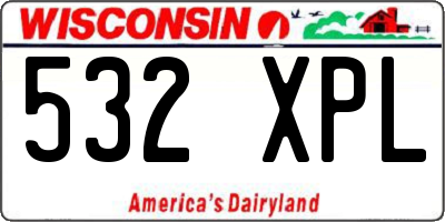 WI license plate 532XPL