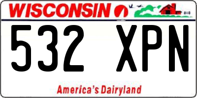 WI license plate 532XPN