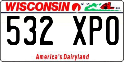 WI license plate 532XPO