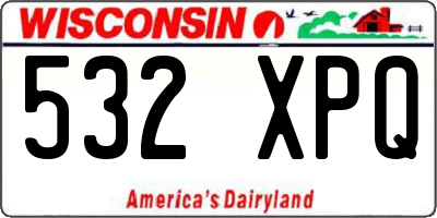 WI license plate 532XPQ