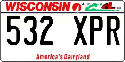 WI license plate 532XPR