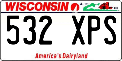 WI license plate 532XPS