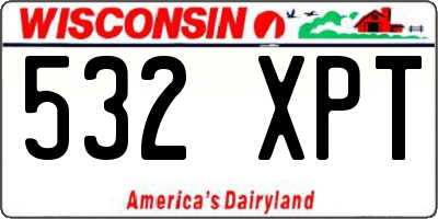 WI license plate 532XPT
