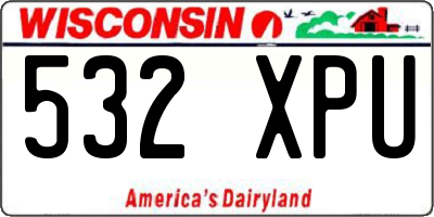 WI license plate 532XPU