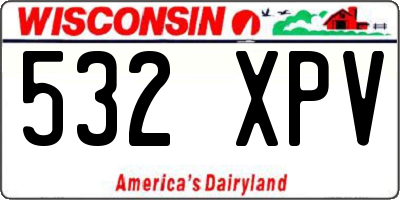 WI license plate 532XPV