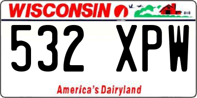 WI license plate 532XPW