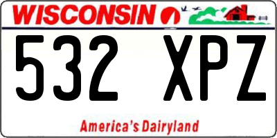 WI license plate 532XPZ
