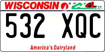 WI license plate 532XQC