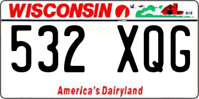 WI license plate 532XQG