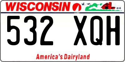 WI license plate 532XQH
