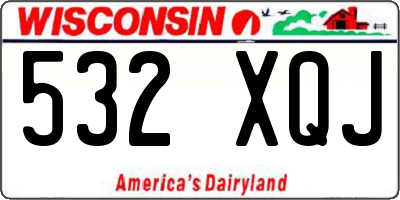 WI license plate 532XQJ