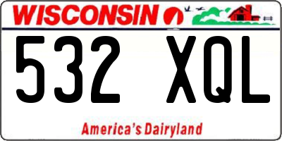 WI license plate 532XQL