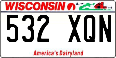 WI license plate 532XQN