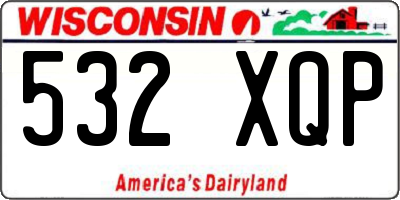 WI license plate 532XQP