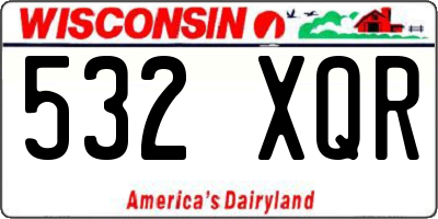 WI license plate 532XQR
