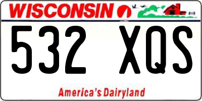 WI license plate 532XQS