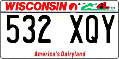 WI license plate 532XQY