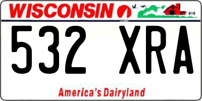 WI license plate 532XRA
