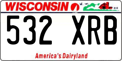 WI license plate 532XRB