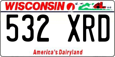 WI license plate 532XRD