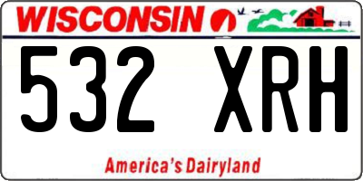 WI license plate 532XRH