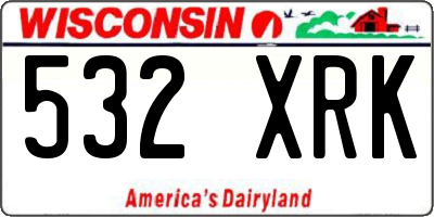 WI license plate 532XRK