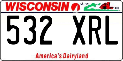 WI license plate 532XRL