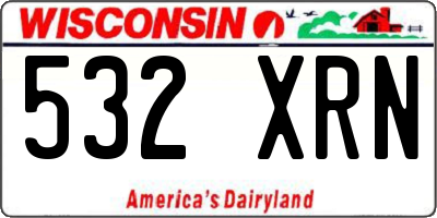 WI license plate 532XRN