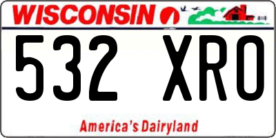 WI license plate 532XRO