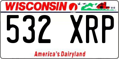 WI license plate 532XRP