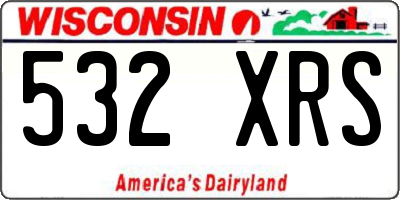 WI license plate 532XRS