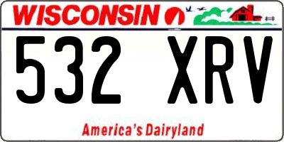 WI license plate 532XRV
