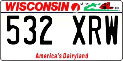 WI license plate 532XRW
