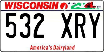 WI license plate 532XRY