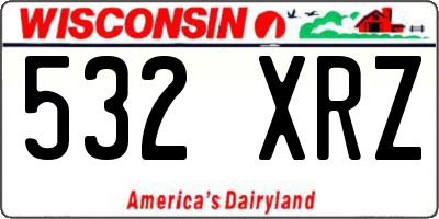 WI license plate 532XRZ