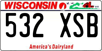 WI license plate 532XSB