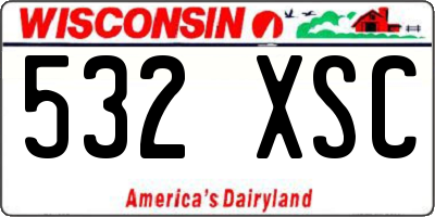 WI license plate 532XSC