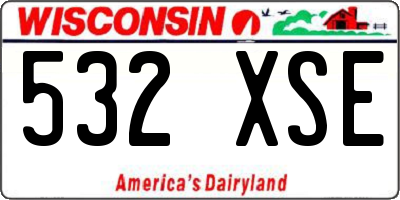WI license plate 532XSE