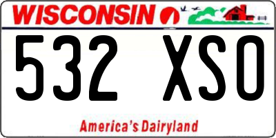 WI license plate 532XSO