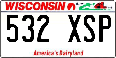 WI license plate 532XSP