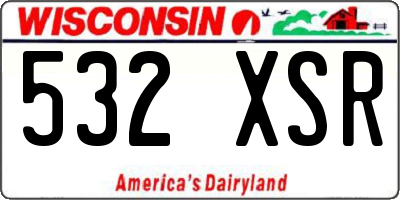WI license plate 532XSR