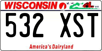 WI license plate 532XST