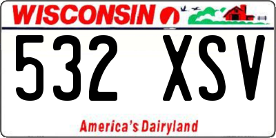 WI license plate 532XSV