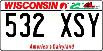 WI license plate 532XSY