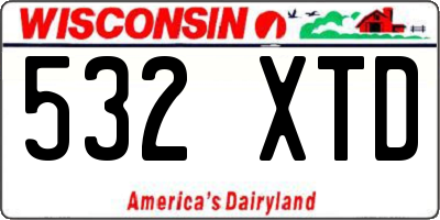 WI license plate 532XTD