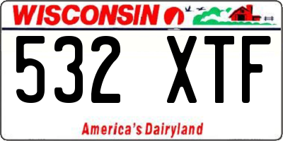 WI license plate 532XTF