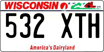WI license plate 532XTH