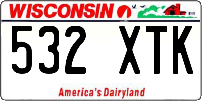 WI license plate 532XTK