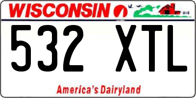 WI license plate 532XTL