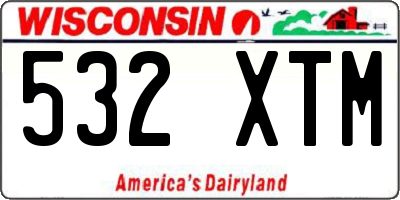 WI license plate 532XTM